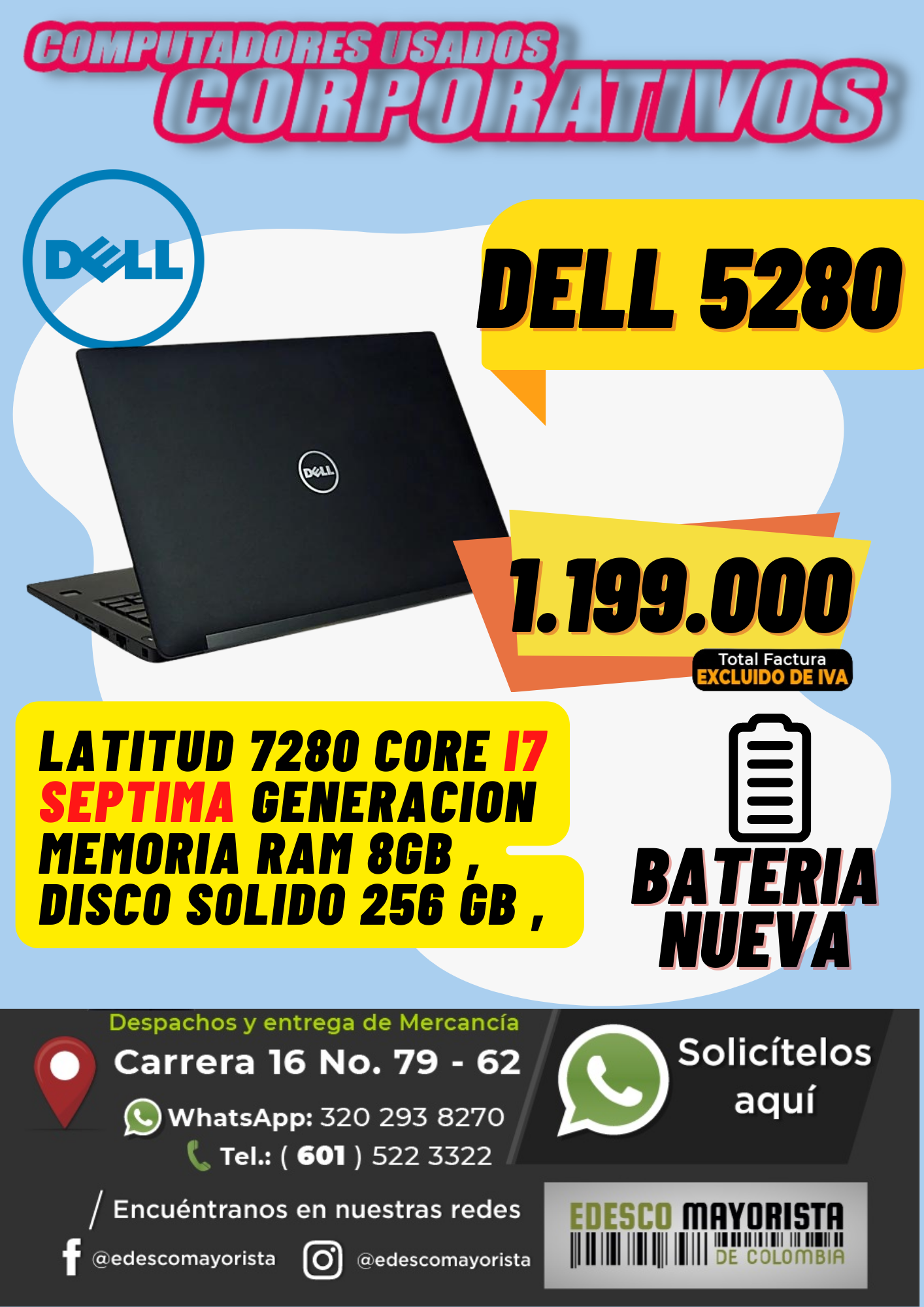 Dell 5280 Batería Nueva